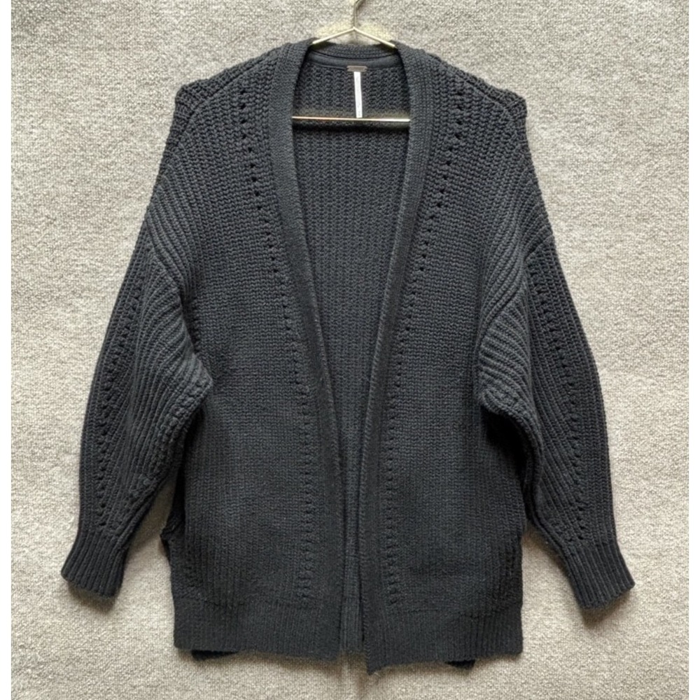 Free People Womens Nightingale Cardi Cardigan in Black Size Small Relaxed Fit
